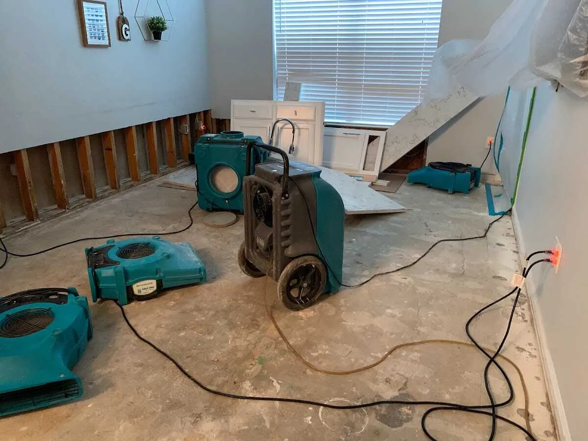 Dehumidifier in flood-cut room for Water Extraction & Removal in La Mirada